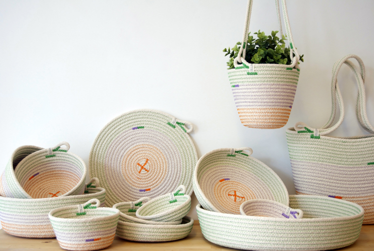 zillpa rope bowls, dishes, pot holders, coasters, bags and plant hangers